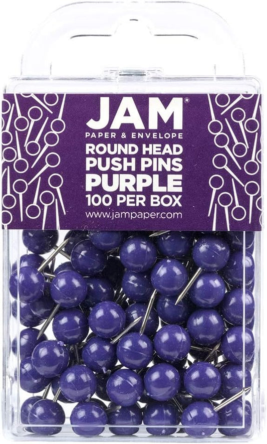 JAM PAPER Colorful Push Pins by JAMPaper