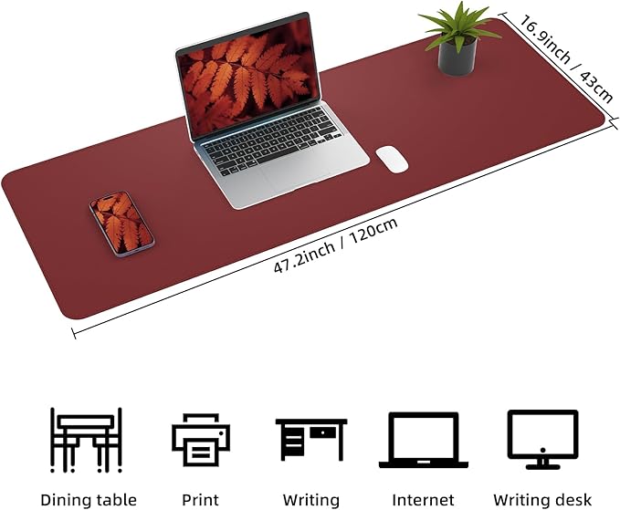 Leather Desk pad Protector, Large Desk mat - Image 3