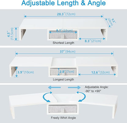 TEAMIX White Dual Monitor Stand Riser - Image 4