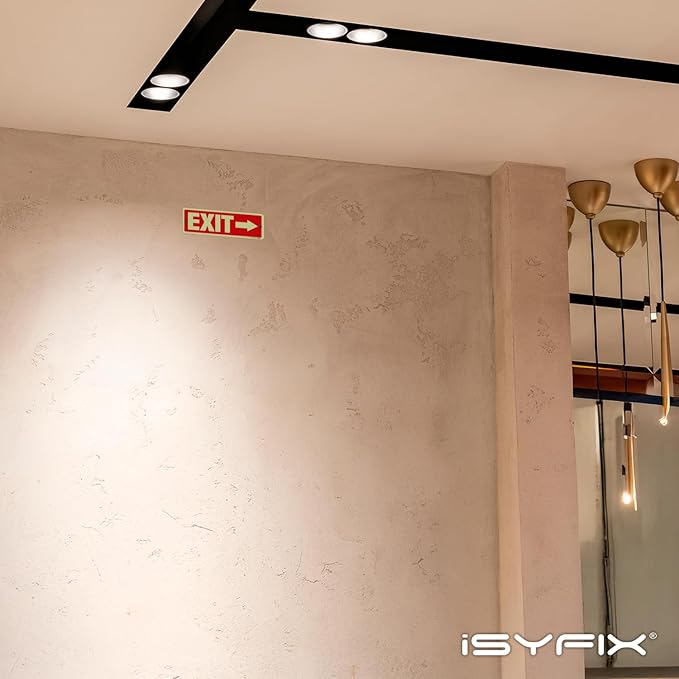 iSYFIX Exit Signs with Directional Right Arrow, Glow in the Dark, - Image 6