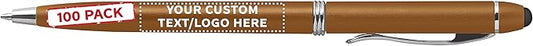 DISCOUNT PROMOS Custom Twist Action Plastic Stylus Pens, Personalized Bulk Pack by DISCOUNTPROMOS