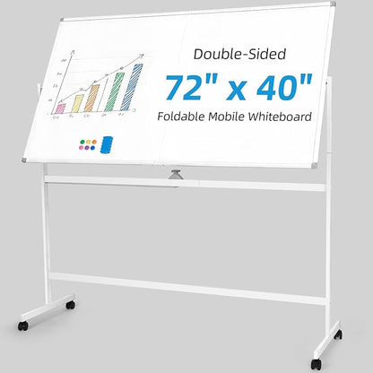 VOWNER Double-Sided Magnetic Whiteboard, Reversible Rolling White Board by VOWNER