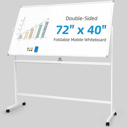 VOWNER Double-Sided Magnetic Whiteboard, Reversible Rolling White Board by VOWNER