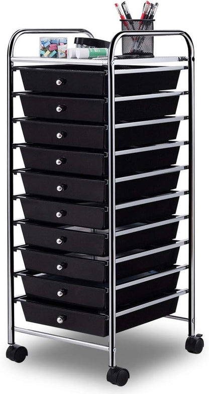 Giantex 10 Drawer Rolling Storage Cart Scrapbook Paper Office School Organizer by Giantex