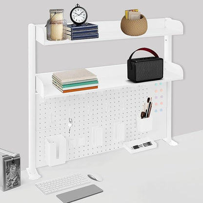 Dlinanta Clamp-On Pegboard Desk Organizer, 2-Tier Clamp On Desk Shelf - Image 2