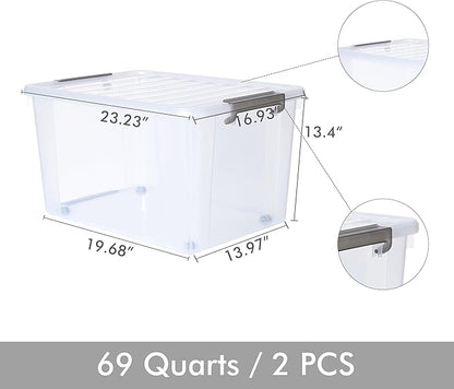 Citylife 69QT Plastic Storage Bins - Image 2