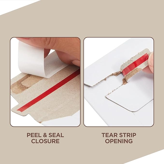 Rigid Mailers 9.25 x 11.75 Inch – 100 Pack White Self Seal Stay Flat Cardboard - Image 4