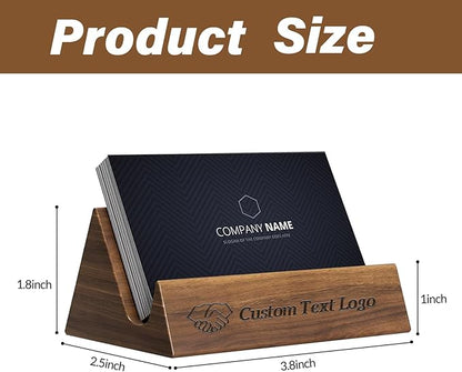 HJX Custom Business Card Holder Desk-Personalized Engraved Wooden Business Card - Image 2