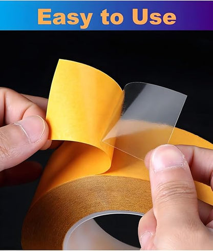 Super Thin Double Sided Adhesive Tape 1Inch x 66Feet Transparent Sticky Tape - Image 5