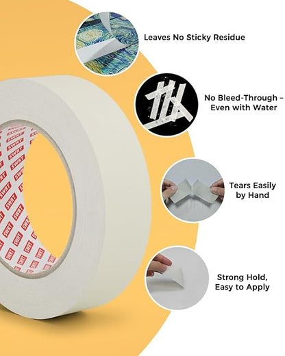 SWRT Masking Tape 0.75 inch x 55 Yards x 10 Rolls, Adhesive Painting Tape Bulk - Image 4