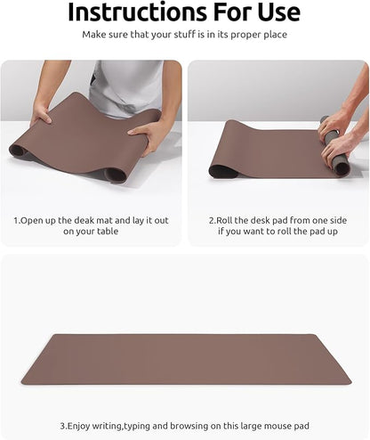 YSAGi Leather Desk Protector, Office Mat, Large Mouse Mat, Non-Slip PU Leather - Image 9