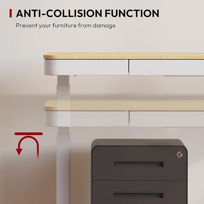 SANODESK Standing Desk with Drawer, Electric Height Adjustable Home Office Desk - Image 7