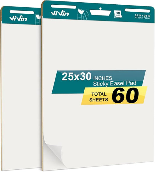 ViVin Super Sticky Easel Pad, 25 x 30 Inches Flip Chart Paper by ViVin