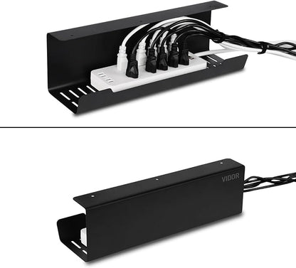 VIDOR Under Desk Cable Management Tray 2-Pack, No Drill Alloy Steel - Image 5