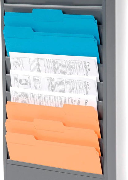 Global Industrial Steel Medical Chart Hanging Wall File Holder, 11 Pockets - Image 3