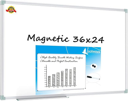 Lockways Magnetic Dry Erase Board, 36 x 24 Inch Magnetic Whiteboard White Board by Lockways