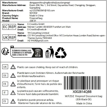 WJTZDZ 6500°F Large Fireproof and Waterproof Document Bag - Image 7