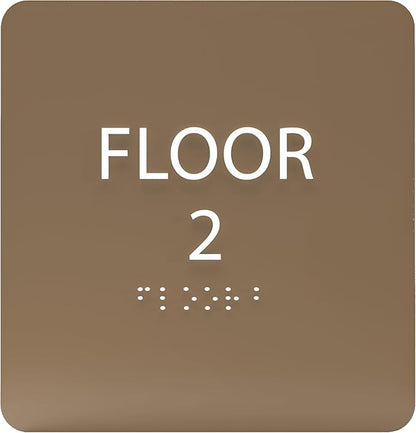 Modern Olive ADA Floor 2 Sign by ADACentralSigns