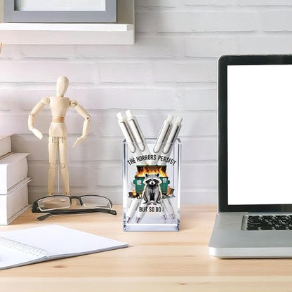 Vgrti The Horrors Persist But So Do I Acrylic Cosmetic Pencil Pen Holder Cup - Image 4