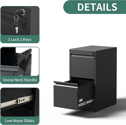 FLIXELIO 2 Drawer File Cabinet - Image 5