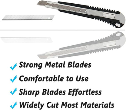 WEKOIL 9mm Snap Off Utility Knife 3 Pack High Hardness Retractable Box Cutters - Image 4