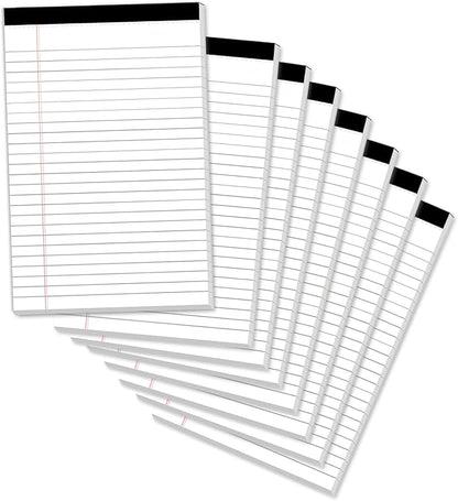 Legal Pads 5 x 8 Inch Notepad, 8 Pack Note Pads College Ruled Perforated Memo by notepads