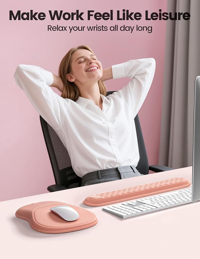 Meatanty Keyboard and Mouse Wrist Rest Set, Ergonomic Wrist Pad Support - Image 4