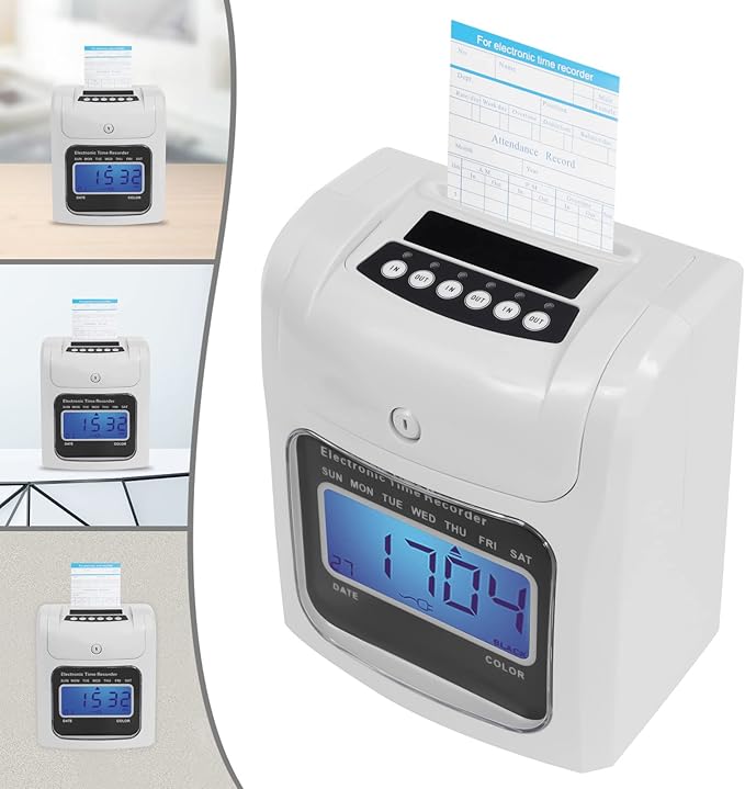 GXFCHYL Electronic Time Clock Calculating Time Clock Punch Machine Employee - Image 2