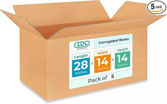 Extra Large Shipping & Moving Boxes 28 x 14 x 14 inches by IDLPackaging