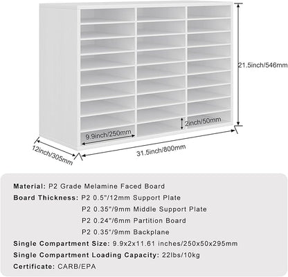 PAG Mail Sorter Organizer, Wood Literature Organizer, Student Mailbox - Image 2