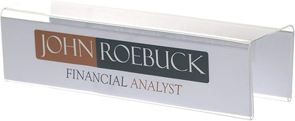 Source One Deluxe Clear Acrylic Cubicle Sign Holder & Name Plates 3 Sizes - Image 3