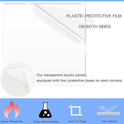 4 Pack 24x36 Inch Acrylic Sheet 1/8" Thick, Cast Acrylic Sheet, - Image 3