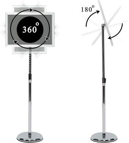 VAIIGO Pedestal Poster Stand, Adjustable Aluminum 11 x 17 Floor Standing Holder - Image 2