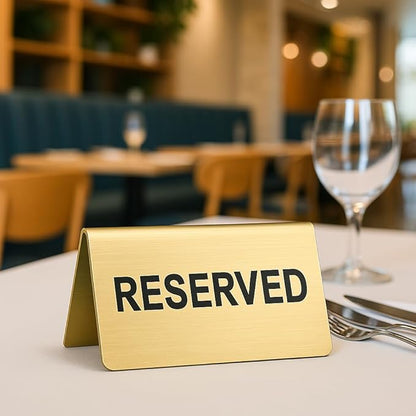 Stainless Steel Reserved Table Sign, 2.36 x 3.94 Inch Tent-Style Signs - Image 5