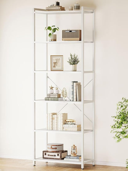 Casaottima Book Shelf, 6 Tier Tall Bookshelf, Modern Wood Bookcase Shelves by Casaottima