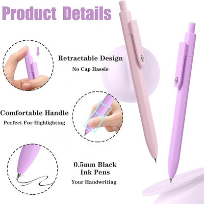 Piochoo Gel Pens, Quick Dry Black Gel Ink Pens Fine TIp, No Smudge, Smooth - Image 2