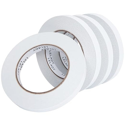 LELADY Double Sided Tape 1/2 Inch x 40 Yards- 4 Rolls Double-Sided Adhesive by LELADY