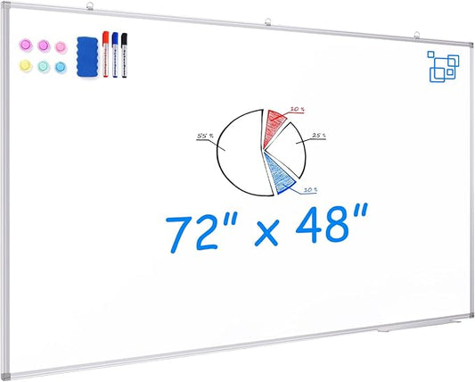 Maxtek White Board Dry Erase 72 x 48, Magnetic Dry Erase Whiteboard by Maxtek
