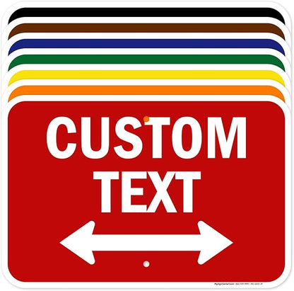 Custom Arrow, Custom Directional Sign, Two way Arrow, 12x18 Inches, Rust Free by MySignCenter
