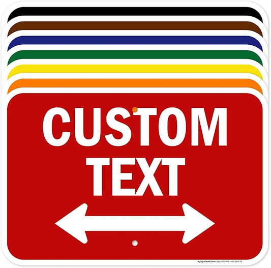 Custom Arrow, Custom Directional Sign, Two way Arrow, 12x18 Inches, Rust Free by MySignCenter
