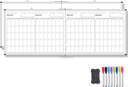 Lincia 48" x 18" Magnetic Horizontal 4 Month Dry Erase Calendar by Lincia