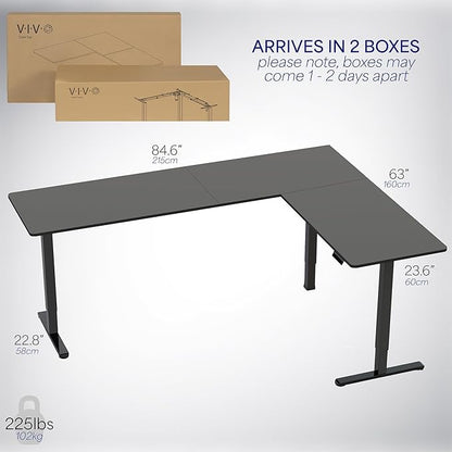 VIVO Electric Corner 84 x 63 inch L-Shaped Standing Desk, Memory Height - Image 6