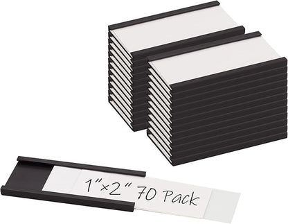 Realth C Channel Magnetic Label Holders 70 Pack 1'' x 2'' by Realth