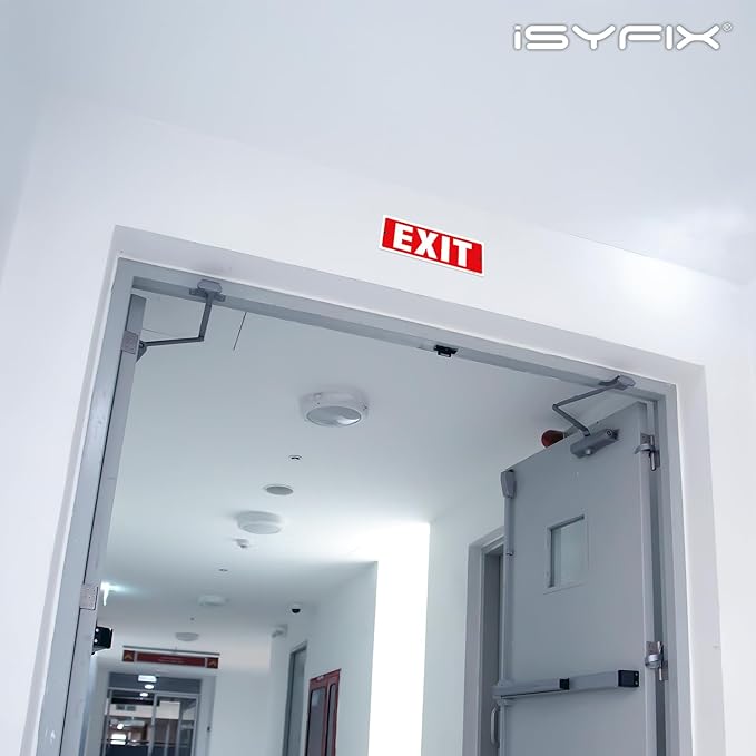 iSYFIX Exit Sign – 12 Pack 12x4 Inch – 40 mil Thick Polystyrene Plastic Sign - Image 6