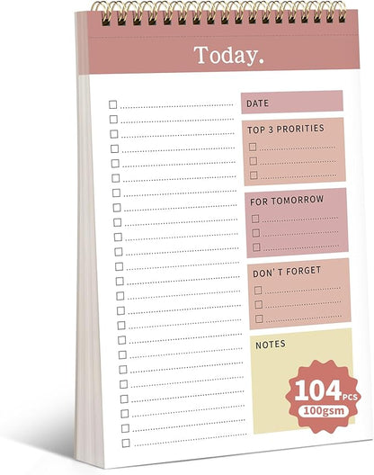 104 Pgs To Do List Notepad, 52 Undated Sheets Duplex-printed Daily Planner by ALKALO