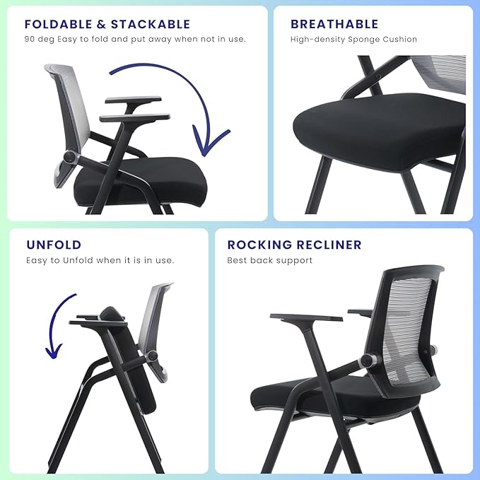 BLANEDUO, 16 Pack Conference Room Chairs, Folding Office Desk Chair - Image 5