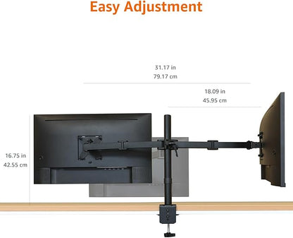 Amazon Basics Adjustable Dual Computer Monitor Arm Mount, Holds up to 32" - Image 4