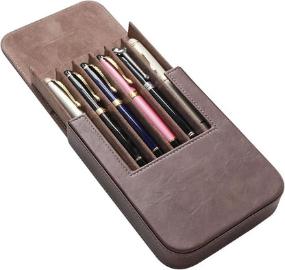 MIVLXLX Leather 6 Fountain Pen/Pencil Tray Case, Magnetic Closure - Image 7