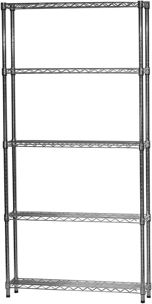 Shelving Inc. 8"D x 36"W x 84"H Chrome Wire Tiered Shelf by ShelvingInc