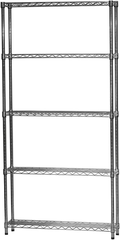 Shelving Inc. 5-Tier Chrome Wire Shelving, Modern/Industrial Style, 800lbs by ShelvingInc